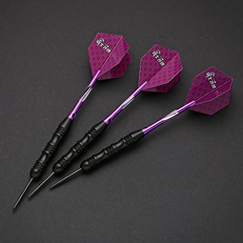 Dart Arrows Set, 3 Piezas Prof Steeldarts Steel Tip Darts Set Darts (Flechas de Acero Dart) con vuelos, Ejes, Caja de Almacenamiento D1