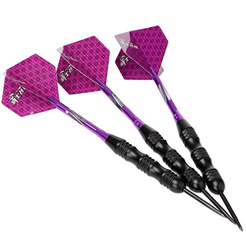 Dart Arrows Set, 3 Piezas Prof Steeldarts Steel Tip Darts Set Darts (Flechas de Acero Dart) con vuelos, Ejes, Caja de Almacenamiento D1