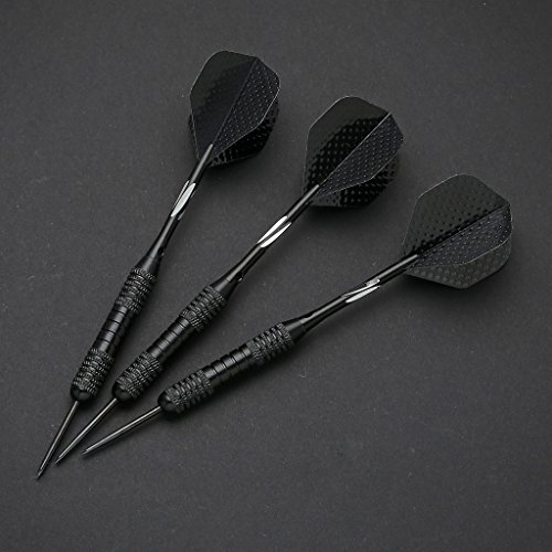 Dart Arrows Set, 3 Piezas Prof Steeldarts Steel Tip Darts Set Darts (Flechas de Acero Dart) con vuelos, Ejes, Caja de Almacenamiento D13