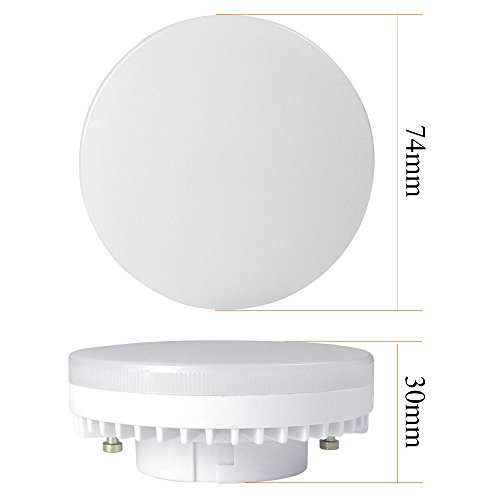 DASKOO Pack de 2 bombillas LED GX53, 9 W, no regulable, sin parpadeo, repuesto para bombillas halógenas de 70 W, luz blanca fría, 6000 K, 900 lúmenes, ángulo de 120 grados, CA, 85-265 V, CRI>80