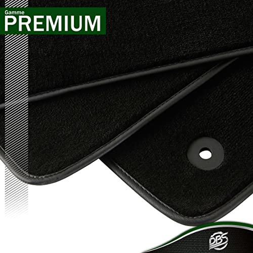 DBS Alfombrillas de Coche - A Medida - Alfombrillas para Coche - 3 uds. - Antideslizante - Moqueta en Negro 1000 g/m² - Aspecto Terciopelo - Modelo Luxe - 1765850