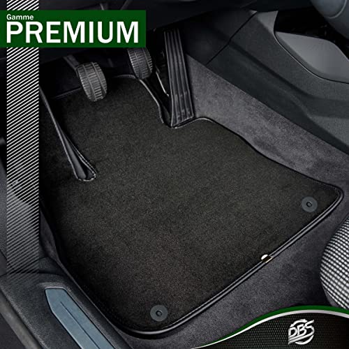 DBS Alfombrillas de Coche - A Medida - Alfombrillas para Coche - 3 uds. - Antideslizante - Moqueta en Negro 1000 g/m² - Aspecto Terciopelo - Modelo Luxe - 1765850