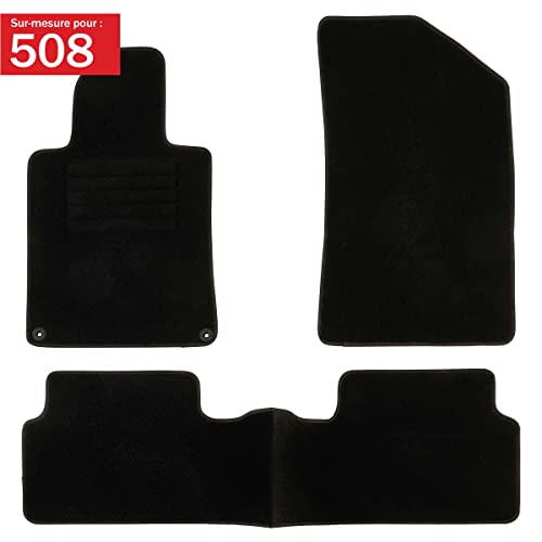 DBS Alfombrillas de Coche - A Medida - Alfombrillas para Coche - 3 uds. - Antideslizante - Moqueta en Negro 900 g/m² - Aspecto Terciopelo - Modelo Star - 1765704