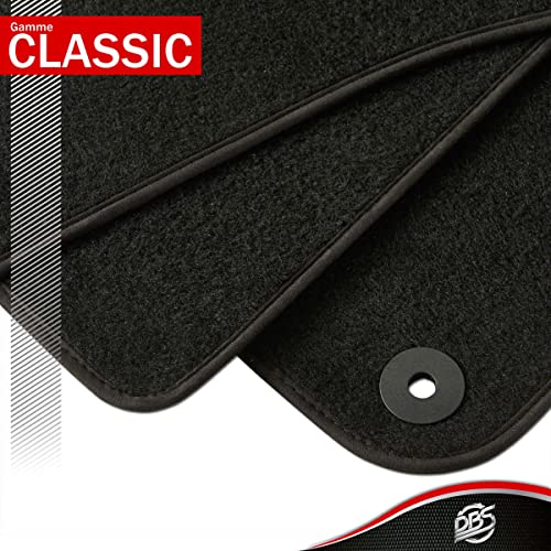 DBS Alfombrillas de Coche - A Medida - Alfombrillas para Coche - 3 uds. - Antideslizante - Moqueta en Negro 900 g/m² - Aspecto Terciopelo - Modelo Star - 1765704