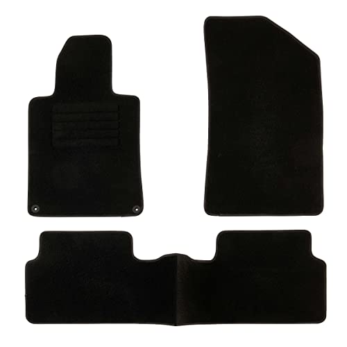 DBS Alfombrillas de Coche - A Medida - Alfombrillas para Coche - 3 uds. - Antideslizante - Moqueta en Negro 900 g/m² - Aspecto Terciopelo - Modelo Star - 1765704