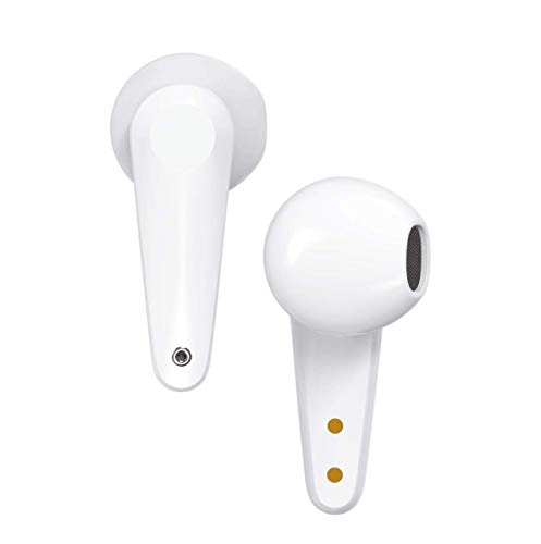 DCU Tecnologic | Earbuds | Auriculares Bluetooth 5.0 | Control Táctil | Inalámbrico | con Micrófono | Ultraligeros (Blanco)