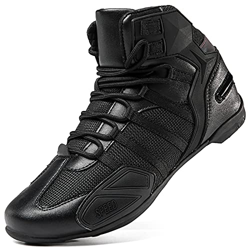 DDDD store Botas de Moto Bota de Motocross de Alta Resistencia blindada para Hombre Botas de Carretera Botas de Tobillo Cortas y Suaves Botas de piloto