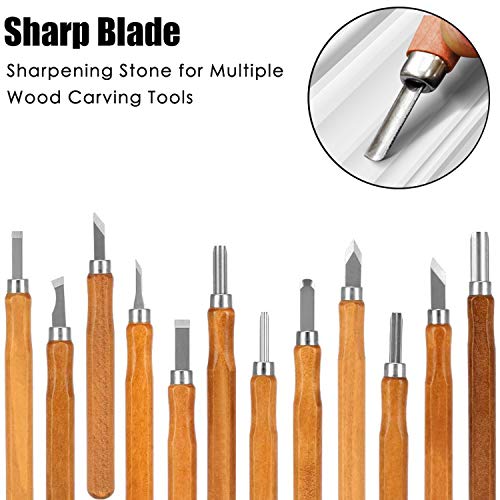 DDF iohEF - Afilador de madera para tallar, 1000 granos, piedra de afilar con ranuras para carpintería, herramientas de talla de madera, cinceles y guisas