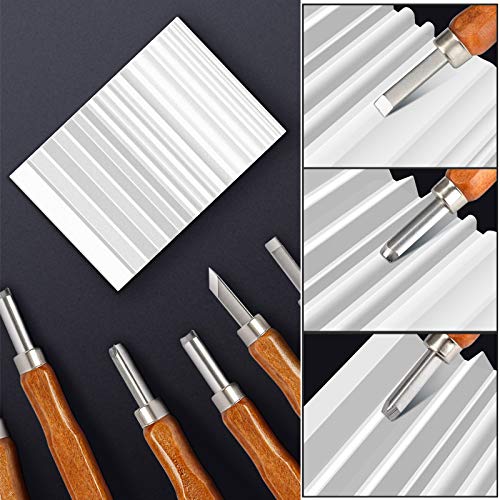 DDF iohEF - Afilador de madera para tallar, 1000 granos, piedra de afilar con ranuras para carpintería, herramientas de talla de madera, cinceles y guisas