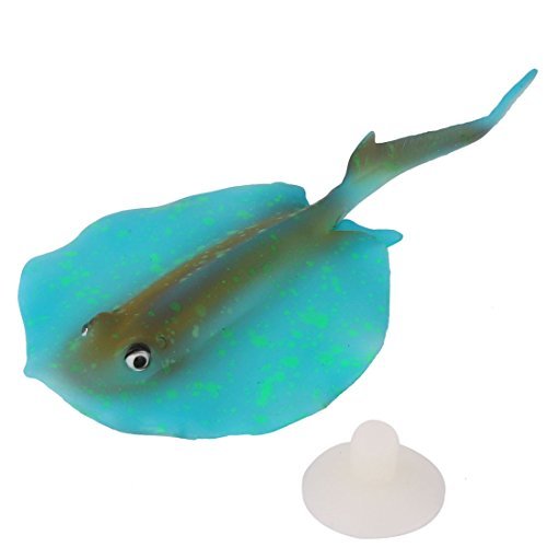DealMux Silicona Sucker Artificial Luminoso Sea Fish Peces de Acuario Tanque decoración Azul