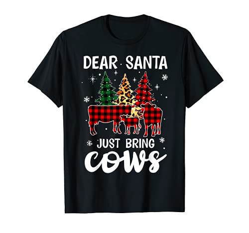 Dear Santa Just Bring Cows Christmas Buffalo - Camiseta de cuadros Camiseta