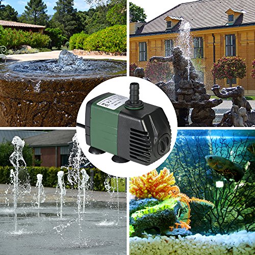 Decdeal 1 1500L/H 25W Bomba de Agua Sumergible con 2 Boquillas AC220-240V para Acuario Fuentes Jard¨ªn de Agua Sistema Hidrop¨®nico