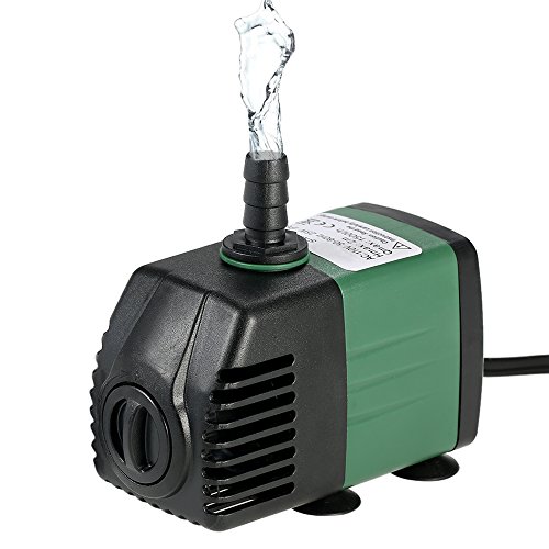 Decdeal 1 1500L/H 25W Bomba de Agua Sumergible con 2 Boquillas AC220-240V para Acuario Fuentes Jard¨ªn de Agua Sistema Hidrop¨®nico