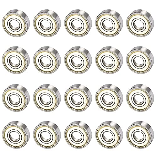 DELSEN 20 Piezas Rodamiento Rígido de Bolas Rodamientos skateboard Rodamientos de Bolas en Miniatura para Patines en línea Scooters Patinetas y la Mayoría de Los Otros Propósitos Generales