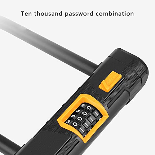 Demeras Bike U Lock Heavy Duty Bike D Lock con Cable Bike Antirrobo Cuatro contraseñas U Lock para Bicicleta eléctrica Motocicleta Mountainbike