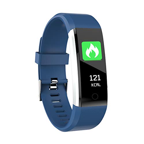 Denver Pulsera deportiva BFH-16 AZUL. Fitnessband con monitor de frecuencia cardíaca y seguimiento de actividad física. Pantalla a color. IP67, TFT, 2,44 cm (0.96")