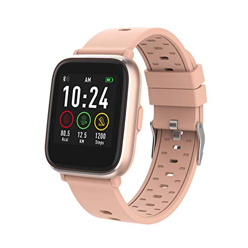 Denver Reloj Inteligente SW-161ROSE Bluetooth. Monitor Actividad Deportiva. Sensor de frecuencia cardíaca. Impermeable. Muestra notificaciones Desde el móvil. Compatible iOS y Android.