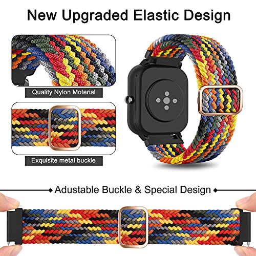 DEOU 20mm Correa Compatible con Amazfit Bip Amazfit GTS/GTS 2,Ajustable Trenzada Elástica con Hebilla Pulseras de Repuesto para Xiaomi Huami Amazfit Bip Lite Amazfit GTR 42mm Watch(Vistoso)