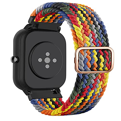 DEOU 20mm Correa Compatible con Amazfit Bip Amazfit GTS/GTS 2,Ajustable Trenzada Elástica con Hebilla Pulseras de Repuesto para Xiaomi Huami Amazfit Bip Lite Amazfit GTR 42mm Watch(Vistoso)