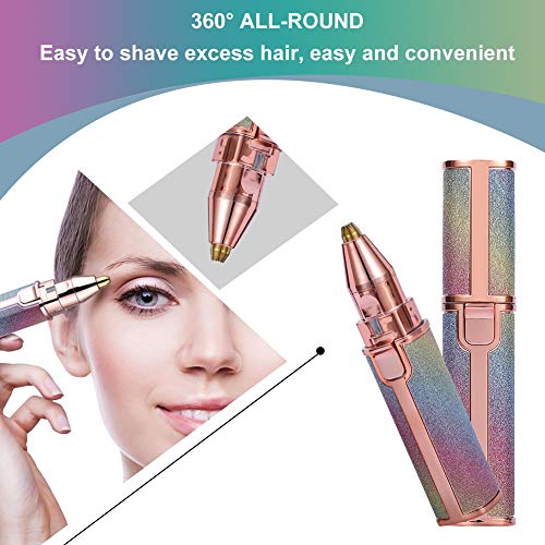 Depiladora Cejas Mujer, Eléctrica Depiladora Cejas, Depiladora de Cejas, Eyebrow Trimmer, Recortador Vello Nariz, 2 en 1 Maquina Depilar Facial USB Recargable Impermeable Portátil sin Dolor Luz LED