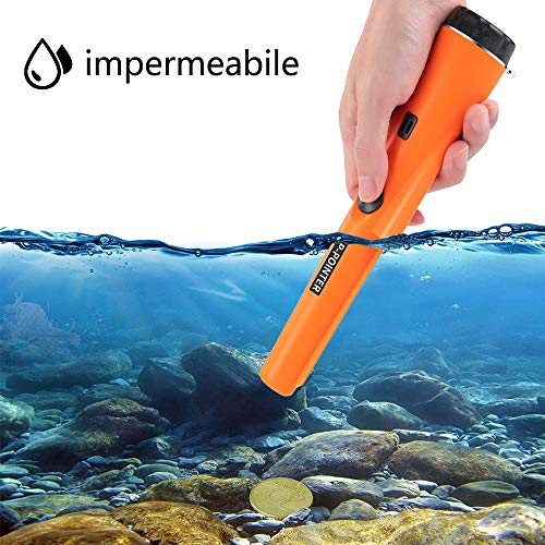 Detector de Metales Pinpointer Sonda de búsqueda de Alta precisión Pinpointing Impermeable de Mano Tesoro de Caza de recompensas (Naranja)