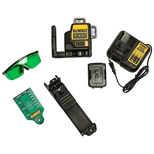 Dewalt DCE089D1G-QW DCE089D1G-QW-Láser autonivelante de 3 lineas de 360º-Incluye batería DW 10,8V Litio-Verde, Negro/Amarillo, 1, Set de 2 Piezas