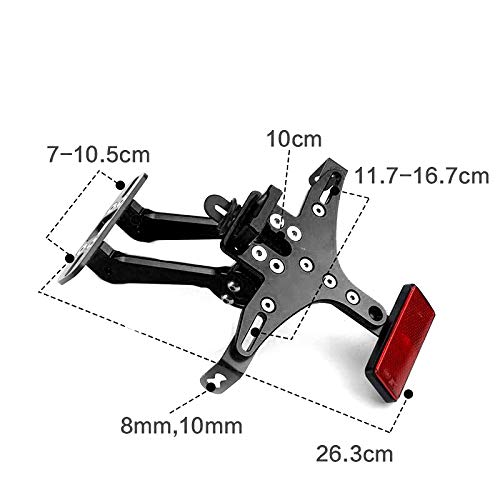 DEWIN Portamatriculas Moto,Portamatriculas Z900 Soporte para Marco de Matrícula de Motocicleta Compatible con R1 / R3 MT09 / 07 Z800 / 1000 (Negro)