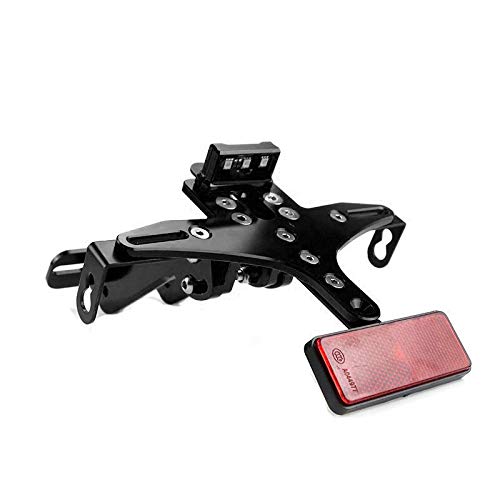 DEWIN Portamatriculas Moto,Portamatriculas Z900 Soporte para Marco de  Matrícula de Motocicleta Compatible con R1/R3 MT09/07 Z800/1000 (Negro)