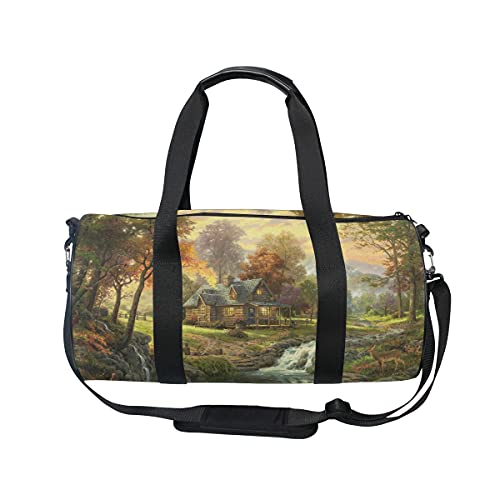 DEZIRO Dorset Village - Bolsa de deporte con diseño de paisaje