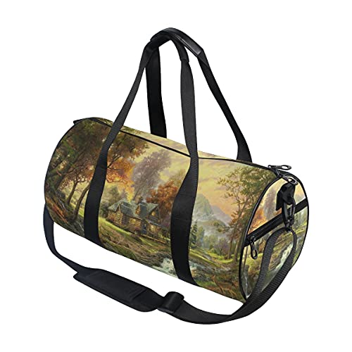 DEZIRO Dorset Village - Bolsa de deporte con diseño de paisaje