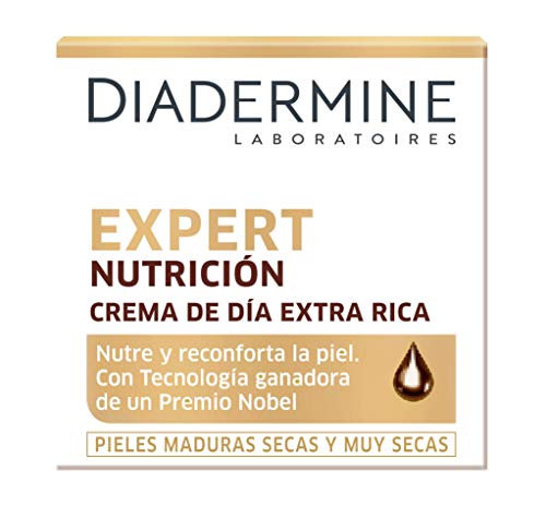 Diadermine - Expert Nutrición Crema de día facial, 50ml, con 30 nutrientes vitales: nutre, repara y fortalece, Cuidado para pieles maduras