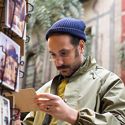 DIDINSKY Gafas de Lectura sin Patillas Graduadas Anti-bluelight para Hombre y Mujer. Anti-reflejantes y Anti Luz Azul Flexibles Irrompibles de Bolsillo. Blue +2.5 – HERMITAGE SQUARE