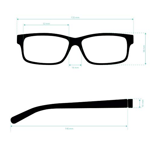 DIDINSKY Gafas de Presbicia con Filtro Anti Luz Azul para Ordenador. Gafas Graduadas de Lectura para Hombre y Mujer con Cristales Anti-reflejantes. Klein +2.0 – THYSSEN