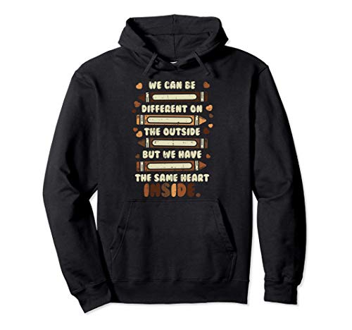 Different Outside Same Inside Heart Black History Pride BLM Sudadera con Capucha