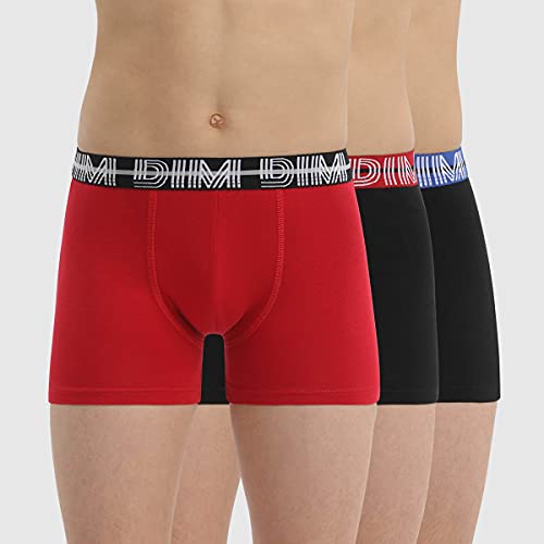 DIM Boxer de niño cómodo Pack x3 Rojo Talla 16