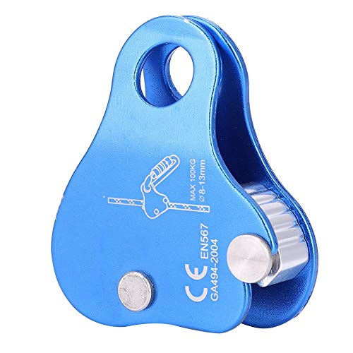 Dioche Freno de Cuerda Escalada, Kits de Protección de Bloqueo de Agarre de Cuerda de Aluminio para Escalada Al Aire Libre, Azul