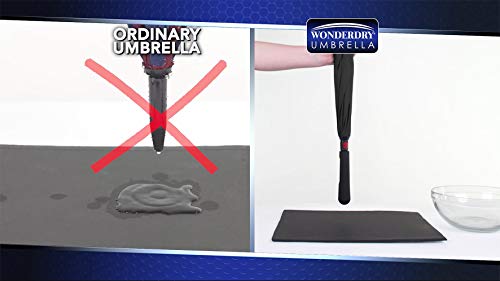 DIRECT TV OUTLET Wonderdry Umbrella Original Visto en TV Paraguas Tecnología invertida Para lluvias intensas Resistente al viento - MANUAL COLOR NEGRO