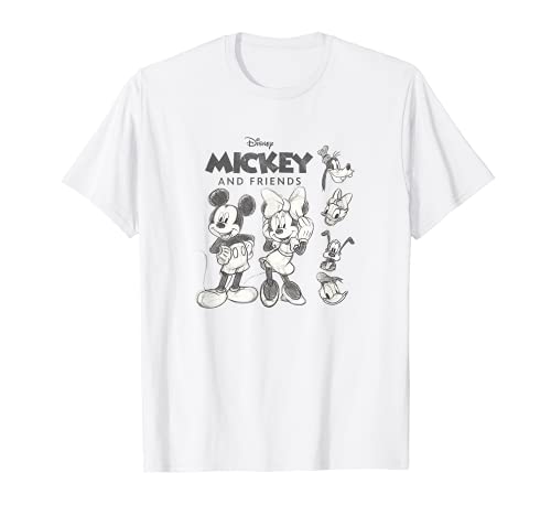 Disney Mickey And Friends Sketches Logo Camiseta