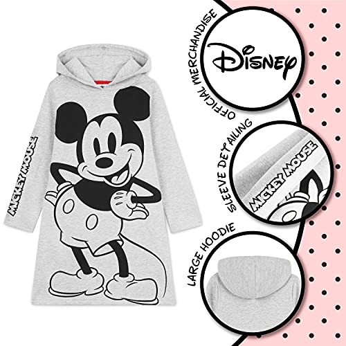 Disney Vestido Niña, Sudadera Niña de Mickey y Minnie Mouse, Ropa Niña 2-14 Años, Regalos para Niñas (11-12 Años, Gris)