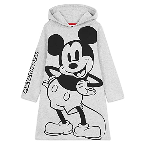 Disney Vestido Niña, Sudadera Niña de Mickey y Minnie Mouse, Ropa Niña 2-14 Años, Regalos para Niñas (11-12 Años, Gris)