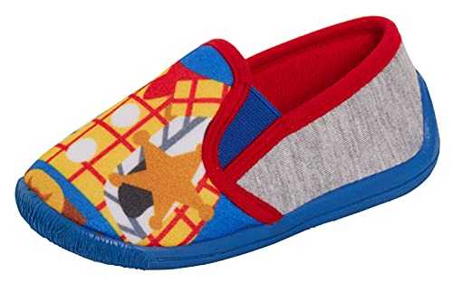 Disney Zapatillas de juguete para niños Buzz Woody Easy Fasten House Shoes Booties, gris, 30 EU
