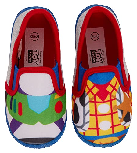 Disney Zapatillas de juguete para niños Buzz Woody Easy Fasten House Shoes Booties, gris, 30 EU