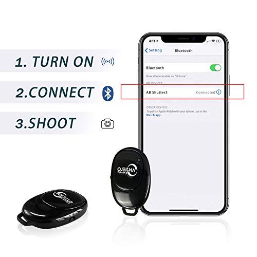 Disparador Remoto inalámbrico Bluetooth Selfie Remote Compatible con Todos los Dispositivos iOS y Android