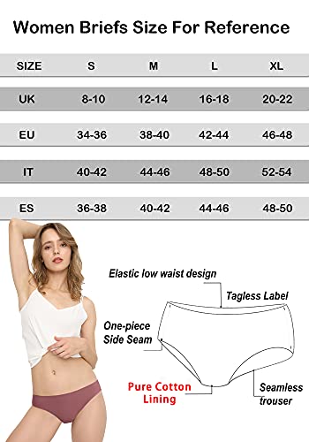 Donpapa Bragas Sin Costura Braguitas Licra Mujer Invisible Microfibra Deporte Bikini Hipster Culotte Pack de 6 Multicolor S