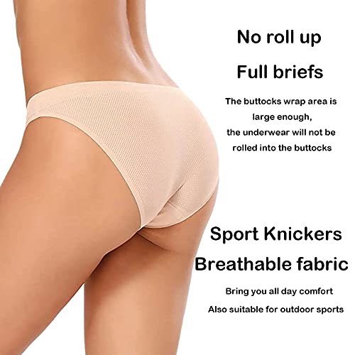 Donpapa Bragas Sin Costura Braguitas Licra Mujer Invisible Microfibra Deporte Bikini Hipster Culotte Pack de 6 Multicolor S