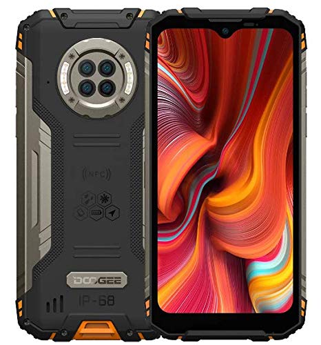 DOOGEE S96 Pro IR Visión Nocturna Smartphone Resistente, Helio G90 8GB+128GB, Cámara Cuatro 48MP (Infrarrojos 20MP), Móvil Antigolpes IP68 6.22'', Batería 6350mAh(Carga Inalámbrica) GPS NFC Naranja