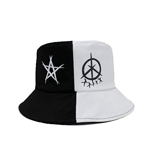 Drawihi. Doodle Gorro De Pescador Tendencia Hip-Hop Hat Sombrero para El Sol Al Aire Libre Unisex 58-60cm Algodón Blanco y Negro