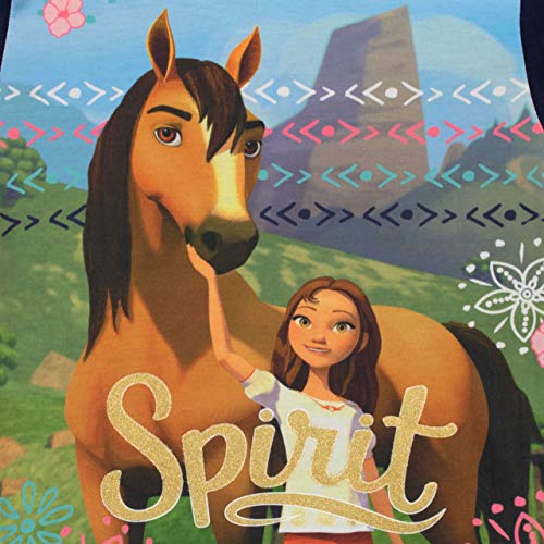 DreamWorks Pijamas de Manga Larga para niñas Spirit Riding Free Ajuste Ceñido Azul 6-7 Años