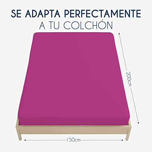 Dreamzie - Sabana Bajera 150 x 190/200 cm 100% Poliéster Microfibra - Rojo Fuxia - Oeko Tex Sin Producto Químico (Garantía 2 Años) - Suave Piel de Melocotón con Elástico Total