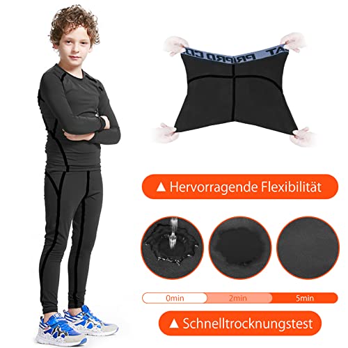 DreiWasser Niños Ropa Interior Térmica Esqui Niño Niña Conjunto Termico Conjunto Ropa Interior Térmica para Niños para Running Snowboard Montaña Ciclismo Futbolístico Deportes de Invierno Gr.110-155